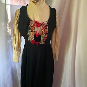 Vintage 1970s dress and matching vest